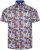 Kam Jeans 6060 Palm Tree and Surf Boards Short Sleeve Shirt White - Särgid - Meeste suured särgid 2XL – 8XL