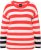 Ulla Popken Mixed Stripe Long Sleeve Sweater Hibiscus Red - Sviitrid ja dressipluusid - 