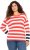 Ulla Popken Mixed Stripe Long Sleeve Sweater Hibiscus Red - Sviitrid ja dressipluusid - 