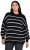 Ulla Popken Oversized Striped Balloon Sleeve Sweater Black - Sviitrid ja dressipluusid - 
