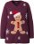 Ulla Popken Gingerbread Man Christmas Sweater Dark Wine Red - Sviitrid ja dressipluusid - 