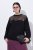 Ulla Popken Tulle Panel Sweatshirt Black - Sviitrid ja dressipluusid - Mugavad dressipluusid ja kudumid