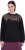 Ulla Popken Tulle Panel Sweatshirt Black - Sviitrid ja dressipluusid - 