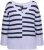 Ulla Popken Split Stripe Long Sleeve V-Neck Sweater Blue Grey - Sviitrid ja dressipluusid - 