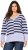 Ulla Popken Split Stripe Long Sleeve V-Neck Sweater Blue Grey - Sviitrid ja dressipluusid - 