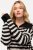 Ulla Popken Striped Troyer Collar Sweater Black - Sviitrid ja dressipluusid - Mugavad dressipluusid ja kudumid