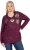 Ulla Popken Metallic Print Extra Soft Christmas Sweatshirt Dark Wine Red - Sviitrid ja dressipluusid - 