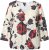 Ulla Popken Rose Print Faux Wrap Top Off-White - T-särgid - 