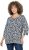Ulla Popken Floral 3/4 Sleeve V-Neck A-Line Tee Navy - T-särgid - 