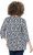 Ulla Popken Floral 3/4 Sleeve V-Neck A-Line Tee Navy - T-särgid - 