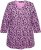 Ulla Popken Floral 3/4 Sleeve V-Neck A-Line Tee Amethyst - T-särgid - 