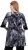 Ulla Popken Velvet Peacock Feather 3/4 Sleeve Tunic Blouse Black - T-särgid - 