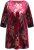 Ulla Popken Velvet Peacock Feather 3/4 Sleeve Tunic Blouse Wine Red - T-särgid - 