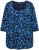 Ulla Popken Scribble Print Square Neck 3/4 Sleeve Tee Navy - Trükitud/pildiga T-särgid naistele - 