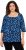 Ulla Popken Scribble Print Square Neck 3/4 Sleeve Tee Navy - Trükitud/pildiga T-särgid naistele - 