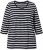 Ulla Popken Striped 3/4 Sleeve A-Line Tee Black - T-särgid - 