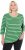 Ulla Popken Striped 3/4 Sleeve A-Line Tee Apple Green - T-särgid - 