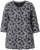 Ulla Popken Graphic Flower A-Line 3/4 Sleeve Tee Black - T-särgid - 