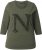 Ulla Popken Textured Lettering 3/4 Sleeve Tee Olive - Trükitud/pildiga T-särgid naistele - 