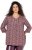 Ulla Popken Mixed Pattern Stripe 3/4 Sleeve Tee Dark Cherry Red - T-särgid - 