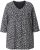Ulla Popken Snowflake Print 3/4 Sleeve Tee Black - T-särgid - 