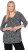 Ulla Popken Snowflake Print 3/4 Sleeve Tee Black - T-särgid - 