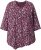 Ulla Popken Ribbon Print 3/4 Sleeve Asymmetric Tee Plum - Trükitud/pildiga T-särgid naistele - 