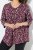 Ulla Popken Ribbon Print 3/4 Sleeve Asymmetric Tee Plum - Trükitud/pildiga T-särgid naistele - Trükiga T-särgid naistele