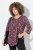 Ulla Popken Ribbon Print 3/4 Sleeve Asymmetric Tee Plum - Trükitud/pildiga T-särgid naistele - Trükiga T-särgid naistele