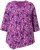 Ulla Popken Ribbon Print 3/4 Sleeve Asymmetric Tee Light Plum - Trükitud/pildiga T-särgid naistele - 