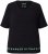 Ulla Popken Classic Fit Half-Sleeve Crew Neck T-shirt With Hem Inscription Black - Trükitud/pildiga T-särgid naistele - 