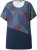 Ulla Popken Quick Drying Geometric Print Short Sleeve Tee Navy Blue - Trükitud/pildiga T-särgid naistele - 