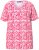 Ulla Popken Coral Reef Printed Short Sleeve V-Neck Tee Lychee - Trükitud/pildiga T-särgid naistele - 