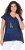 Ulla Popken Half-Sleeve A-line V-Neck Boat Pattern T-Shirt Ink Blue - Trükitud/pildiga T-särgid naistele - 