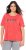 Ulla Popken Easy Short Sleeve Acid Wash Graphic Tee Light Red - Trükitud/pildiga T-särgid naistele - 