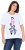 Ulla Popken Flocked Short Sleeve Graphic Tee Snow White - Trükitud/pildiga T-särgid naistele - 