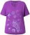 Ulla Popken Marine Print Short Sleeve Tee Purple - Trükitud/pildiga T-särgid naistele - 