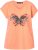Ulla Popken Free Spirit Butterfly Cap Sleeve Graphic Tee Coral - Trükitud/pildiga T-särgid naistele - 