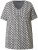 Ulla Popken Cactus Print Short Sleeve V-Neck Tee Graphite Grey - Trükitud/pildiga T-särgid naistele - 