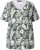 Ulla Popken Feather Print Short Sleeve V-Neck Tee Olive Grey - Trükitud/pildiga T-särgid naistele - 