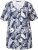 Ulla Popken Feather Print Short Sleeve V-Neck Tee Ink Blue - Trükitud/pildiga T-särgid naistele - 