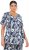 Ulla Popken Feather Print Short Sleeve V-Neck Tee Ink Blue - Trükitud/pildiga T-särgid naistele - 