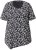 Ulla Popken Bow Print Short Sleeve Pointed Hem Tee Black - Trükitud/pildiga T-särgid naistele - 