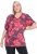 Ulla Popken Quick Drying Flower Print Short Sleeve Tee Dark Cherry - Trükitud/pildiga T-särgid naistele - 