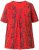 Ulla Popken Letter Print Short Sleeve Tee Red - Trükitud/pildiga T-särgid naistele - 
