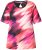 Ulla Popken Cutout Abstract Print Short Sleeve Tee Hibiscus Red - Trükitud/pildiga T-särgid naistele - 