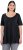 Ulla Popken Essential Front Pleat Tee Black - T-särgid - 
