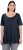 Ulla Popken Essential Front Pleat Tee Navy Blue - T-särgid - 