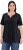 Ulla Popken Essential Notch Neck Stretch Tee Black - T-särgid - 