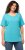 Ulla Popken Double Layer Rounded V-Neck Slim Fit Tee Deep Aqua - T-särgid - 